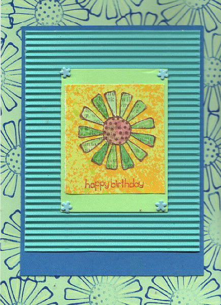 Aqua birthday card