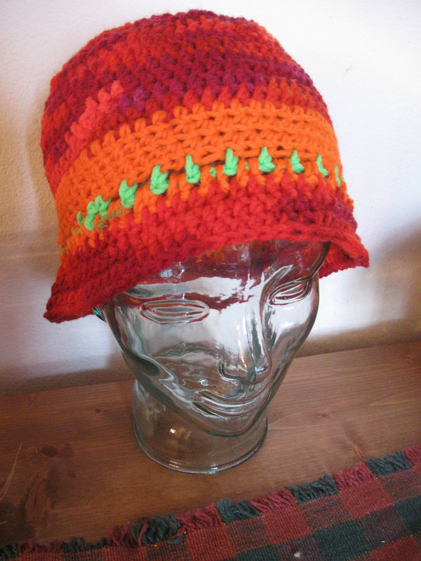 Crocheted cloche hat