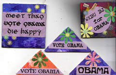 More handmade Obama pins