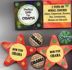 Latest batch of handmade Obama pins