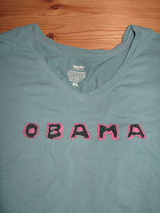 Reverse-appliqued Obama t-shirt