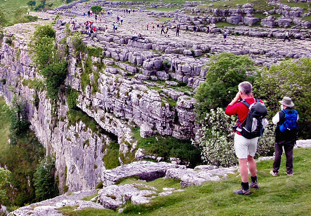 View from the top of Malham Cove.