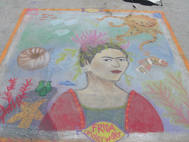 "Frida Underwater" Chalk Art