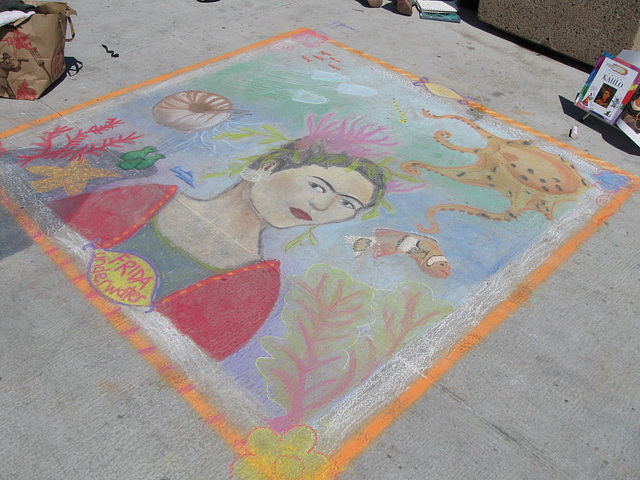 "Frida Underwater" Chalk Art