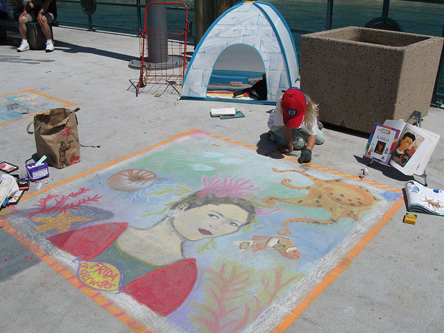 "Frida Underwater" Chalk Art