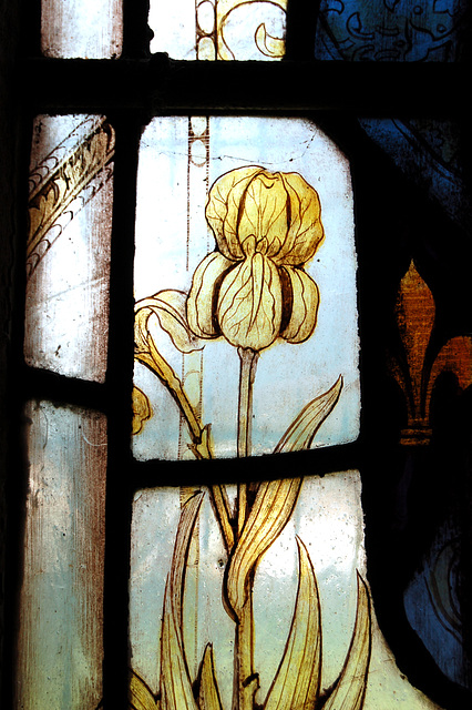 Detail of Memorial window to Edward Mason Weenck, St Anne's Church, Baslow, Derbyshire