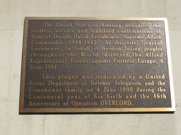 Eisenhower commemorative plaque