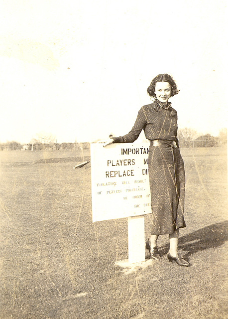 Alice at the golf course, late 1930s