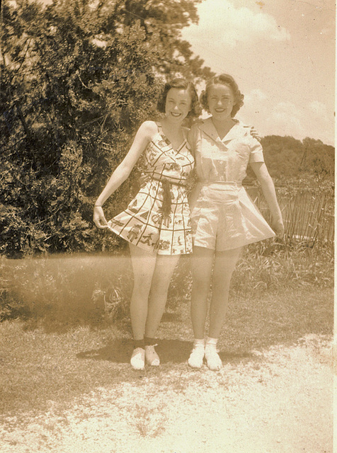 Alice and friend, Nonie, New Orleans, early 1940s