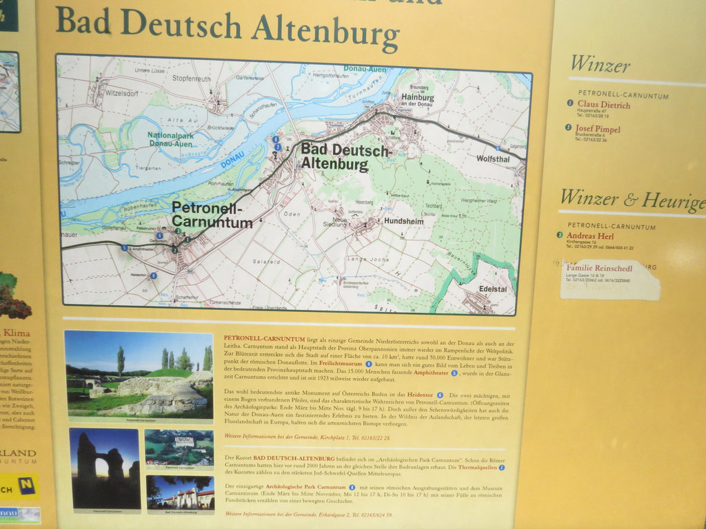 Plan des deux sites de Carnuntum et Bad Deutsch-Altenburg.