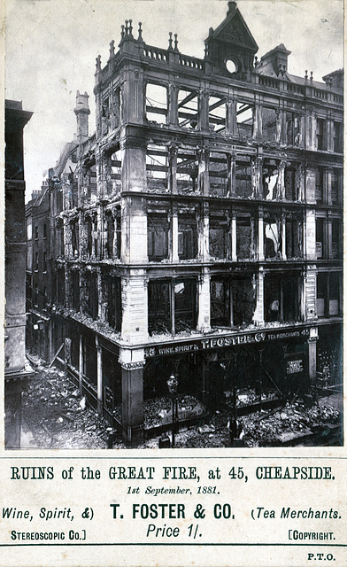 No.45 Cheapside, City of London, (Burnt 1st September 1881)