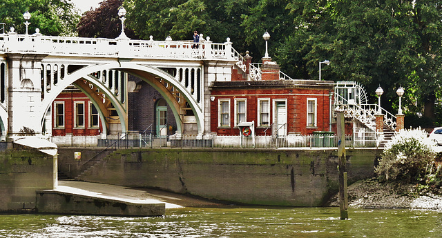 richmond weir and footbridge, london richmond weir and footbridge, london