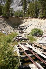 Collapsed adit, Mae Lundy mine