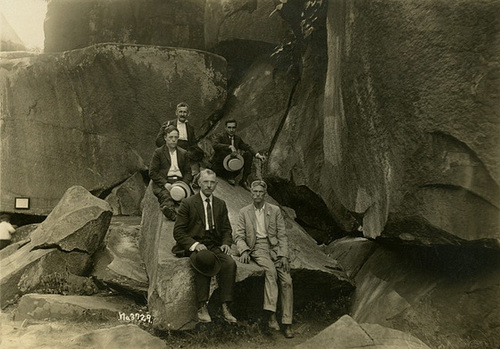 Five Men at Devil's Den, Gettysburg, Pa.