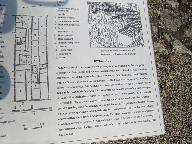 Aquincum, agglomération civile : plan d'habitations.