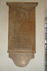 Memorial to Thomas Bolton, St Andrew's Church, Penrith, Cumbria