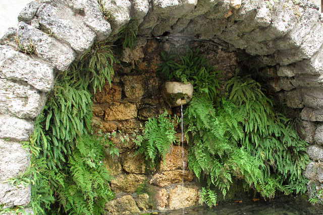 Fontaine à Meyrueis (Lozère, région Languedoc-Roussillon, France)