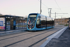 BESANCON: Premiers essais du tram: départ du dépot 04.