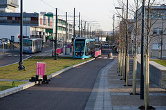 BESANCON: 1ers essais du tram: Avenue Ambroise Paré 01.