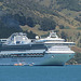 Diamond Princess at anchor, Akaroa, NZ, 20 Jan 2012