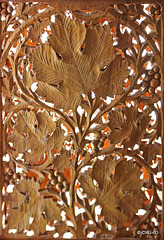 Mashrabiya detail in walnut wood