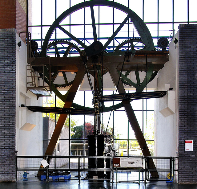 Steam-powered winding engine.