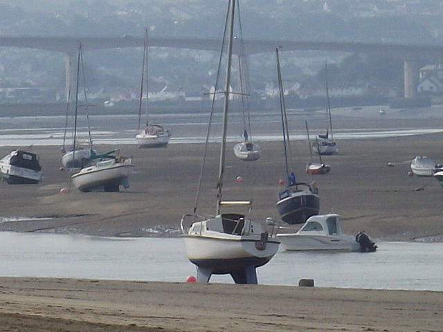 Looking up river towards Bideford which you can see at the background