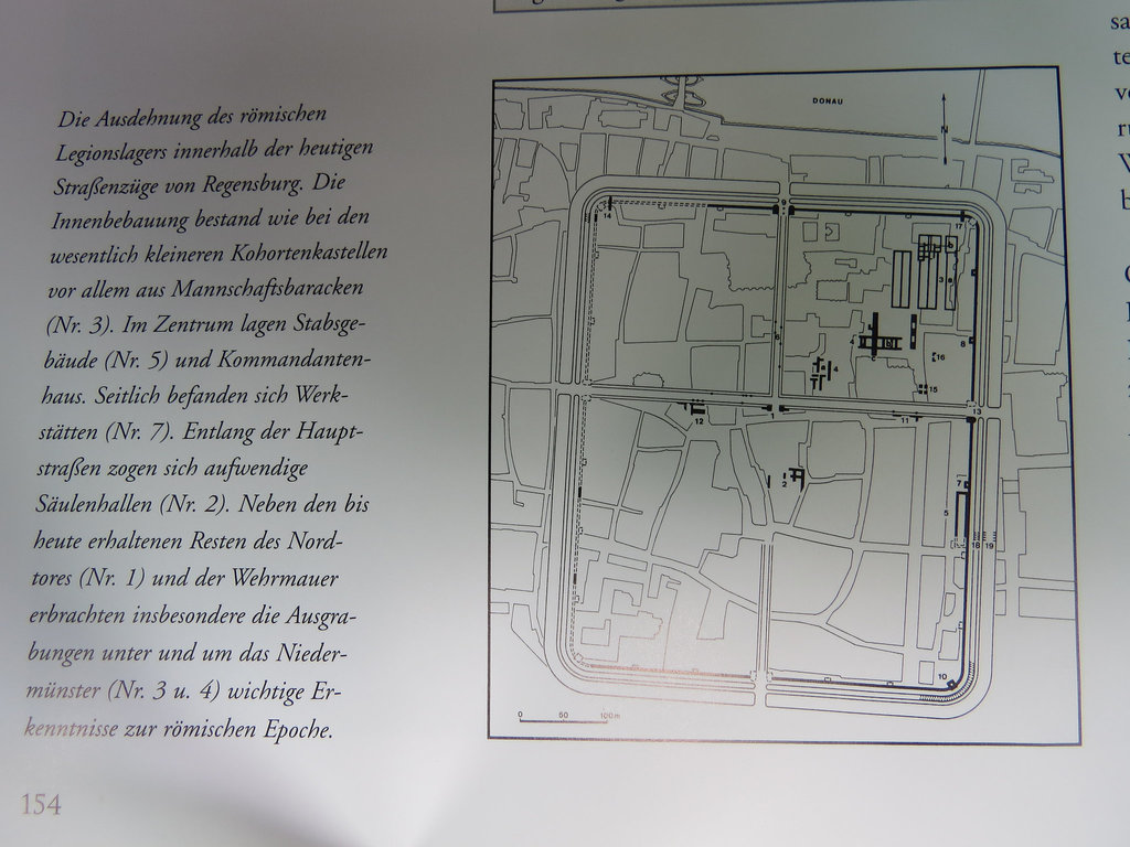 Ratisbonne : les restes du fort romain dans le tissu urbain.