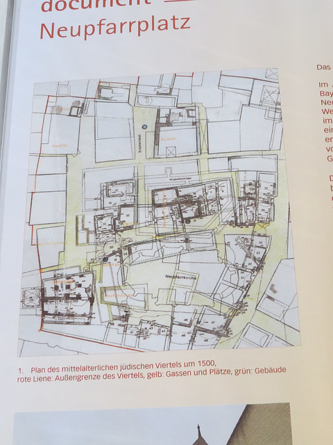 Plan du quartier juif médiéval de Ratisbonne