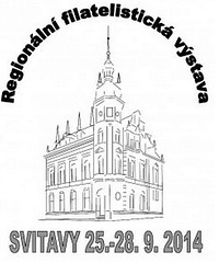 Logo de Tutŝtata/Regiona filatela ekspozicio en Svitavy 25.-28.9.2014