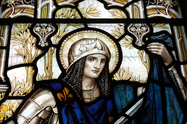 Detail of Memorial window to Edward Mason Weenck, St Anne's Church, Baslow, Derbyshire