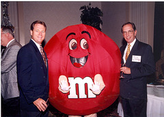 My friend Ken and me, fortifying ourselves in preparation for the drawing of straws to determine which of us will be in the costume tomorrow.  L.A., 1990-1998