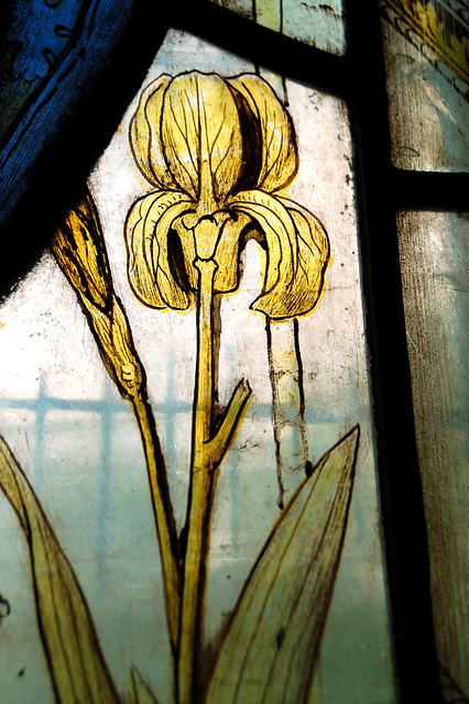 Detail of Memorial window to Edward Mason Weenck, St Anne's Church, Baslow, Derbyshire