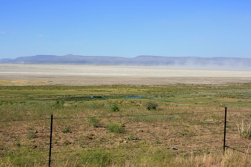 Dust storm on Summer Lake