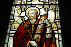 Detail of Memorial window to Edward Mason Weenck, St Anne's Church, Baslow, Derbyshire