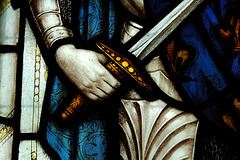 Detail of Memorial window to Edward Mason Weenck, St Anne's Church, Baslow, Derbyshire