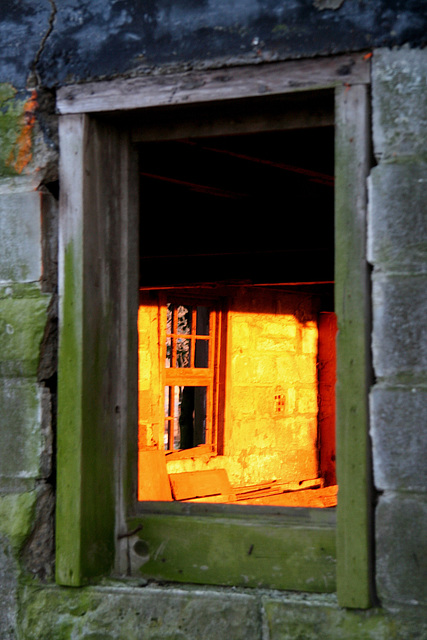 Last Light Through an Old Barn Window