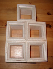 5 wooden boxes