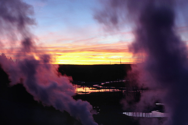 Norris Sunset, Porcelain Basin, Yellowstone National Park