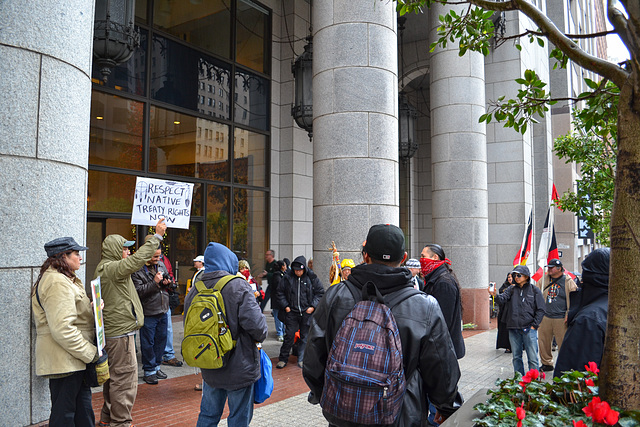 SF downtown: Canadian Consulate First Nation Protest (0131)