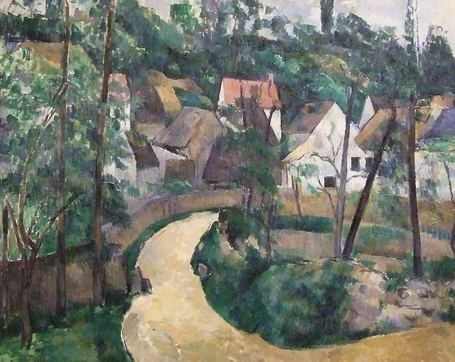 Detail of Turn in the Road by Cezanne in the Boston Museum of Fine Arts, June 2010
