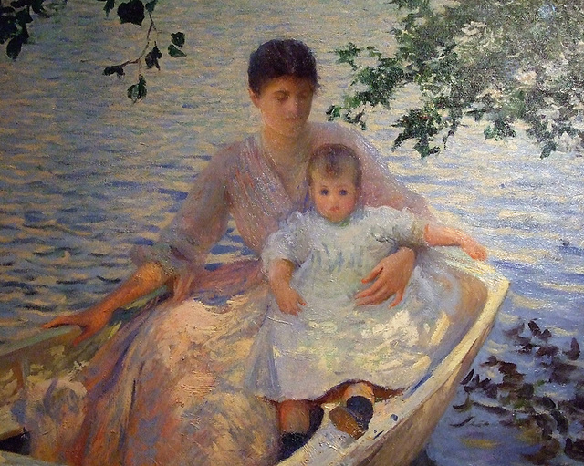 Detail of Mother & Child in Boat by Edmund Charles Tarbell in the Boston Museum of Fine Arts, June 2010
