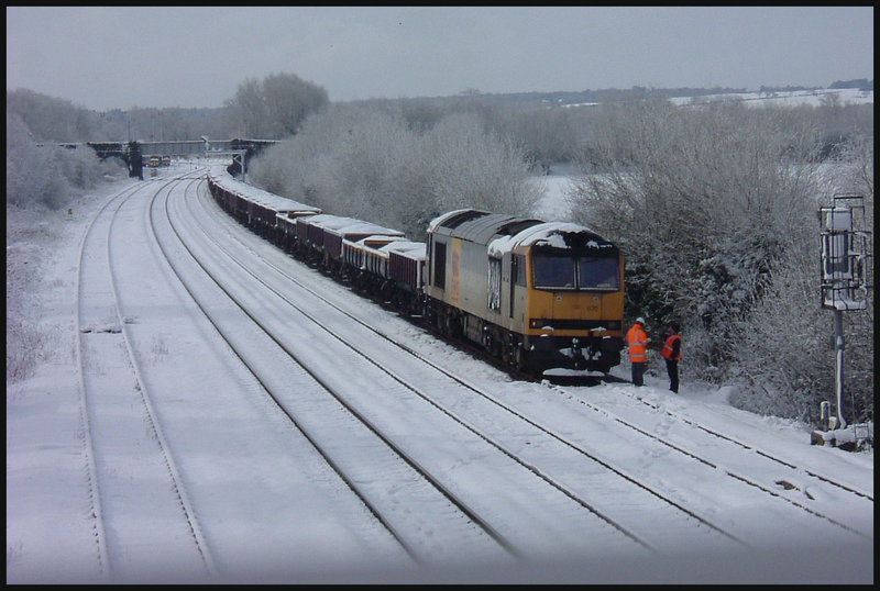 snow on the railway line