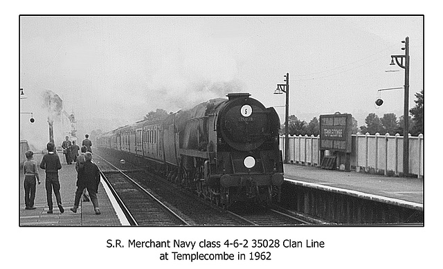 SR MN 35028 Clan Line Templecombe 1962