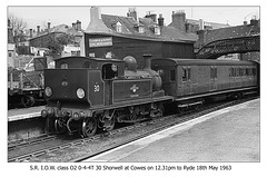 SR IOW 0-4-4T 30 Shorwell - Cowes - 18.5.1963