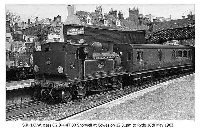 SR IOW 0-4-4T 30 Shorwell - Cowes - 18.5.1963