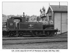 SR IOW 0-4-4T 27 Merstone Ryde 18 5 1963