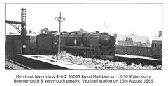 Merchant Navy Class - 35003 Royal Mail Line - Vauxhall - 26.8.1965