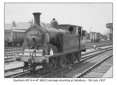 Southern M7 0-4-4T 30673 - Salisbury - 5.7.1957