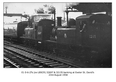 ex LBSCR E1 0-6-2Ts 32697 & 32135 Exeter 23 8 1958